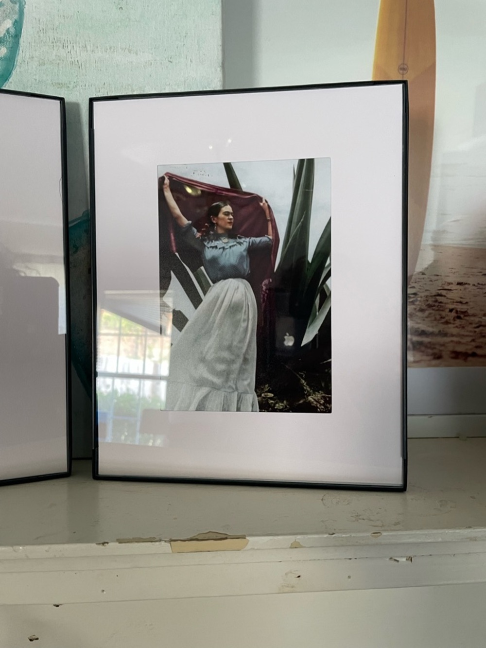 Frida Kahlo photograph Black Framed Photo Print with White Mat - Home Accents